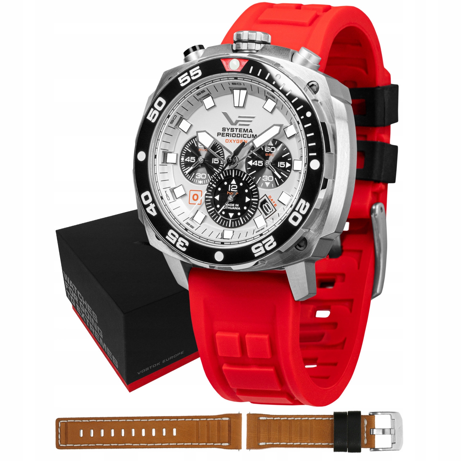 Pánské Hodinky Vostok Europe VK67-650A722S s červeným páskem