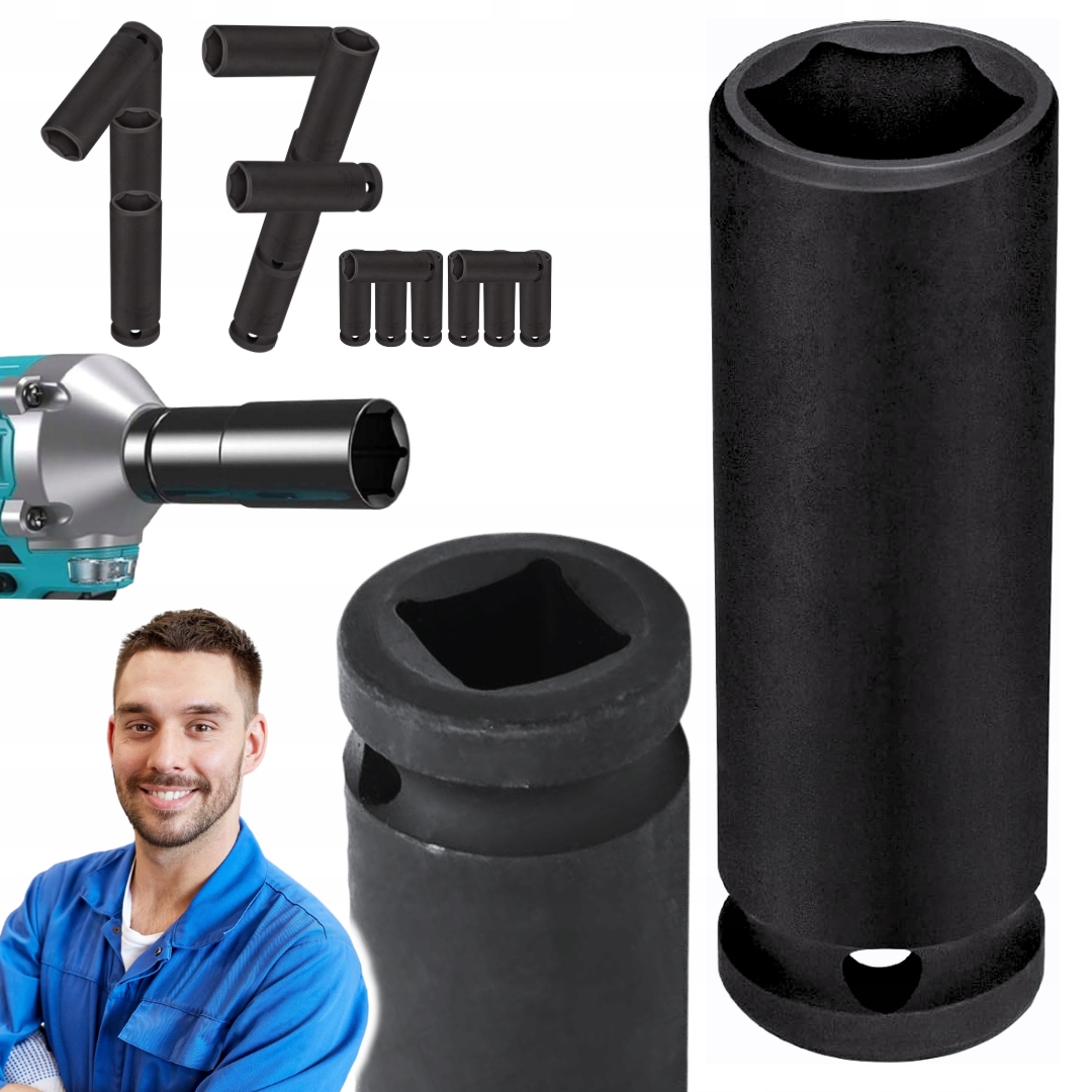 Nasadka Udarowa 1/2 '' 17 MM Twarda Solidna Trwała Wytrzymała