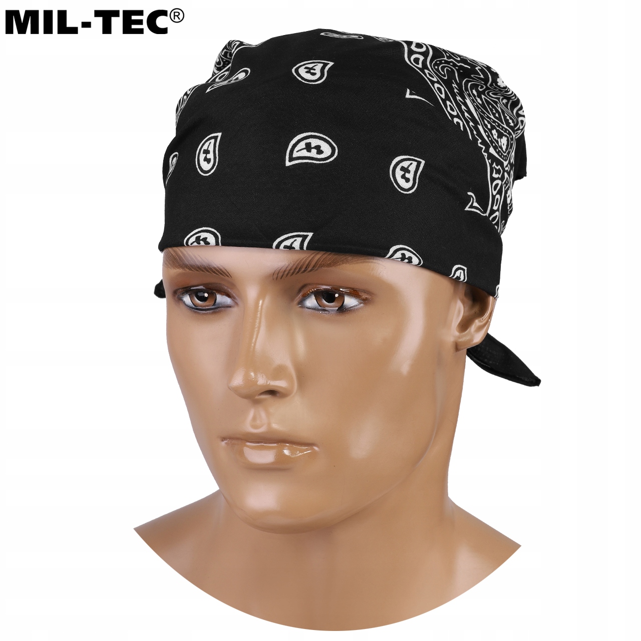 CHUSTA BANDANA BANDAMA WESTERN NA GŁOWĘ MIL-TEC Czarna Kolor czarny