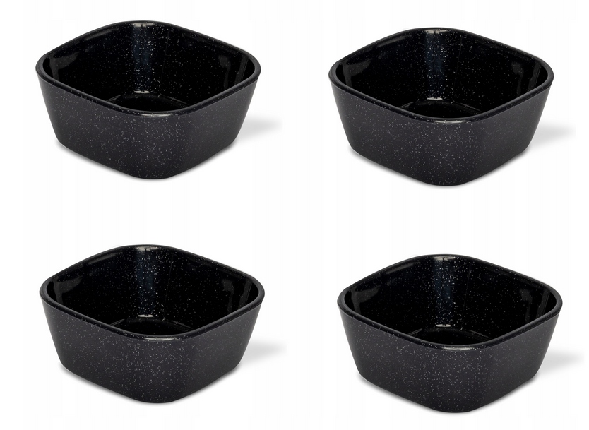 4 SALATERKI MISKA SALATERKA PLASTIKOWA NA DIPY SOSY SOSÓW SOS CZARNA 100ml Pojemność 0.1 l