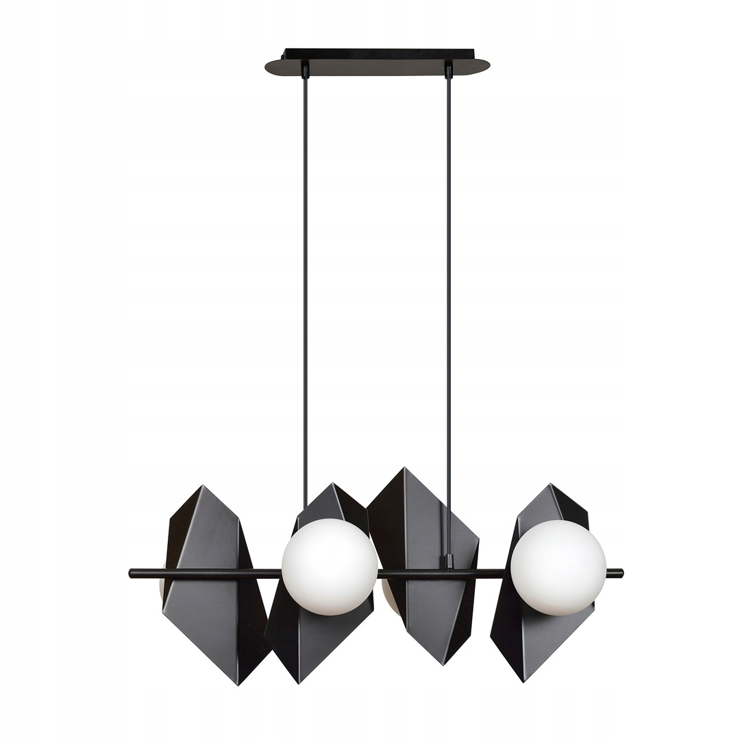 Moderná závesná lampa Sydney Čierna 4-bodová E14 okrúhle biele tienidlo