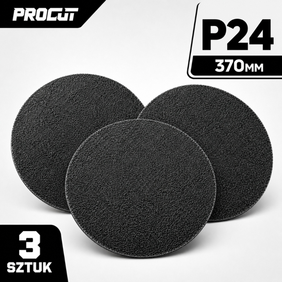 3x Krążek ścierny na rzepy Procut P24 370 mm do styropianu