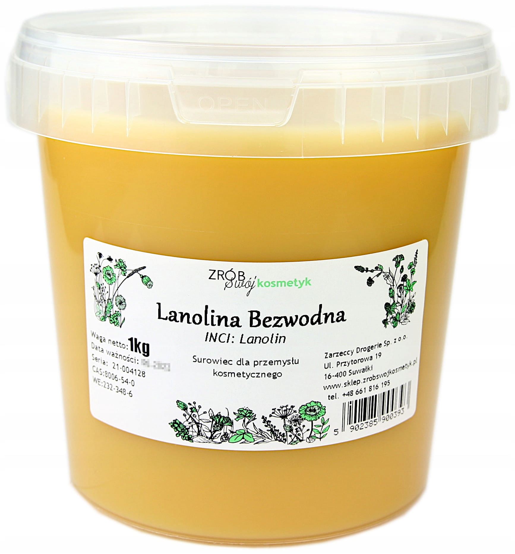 

Lanolina bezwodna do maści 1kg Zsk
