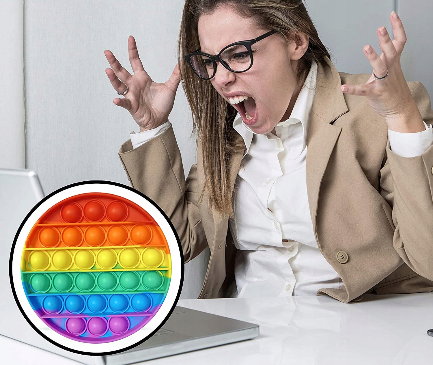 ZABAWKA SENSORYCZNA PUSH POP IT KÓŁKO RAINBOW Wiek dziecka 3 lata +