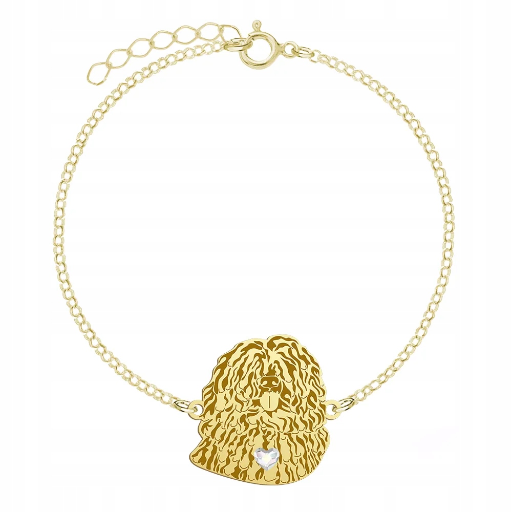 Zlatý náramek s pejskem Puli 925 Šperky Žena Dárek Gravírování Bonus