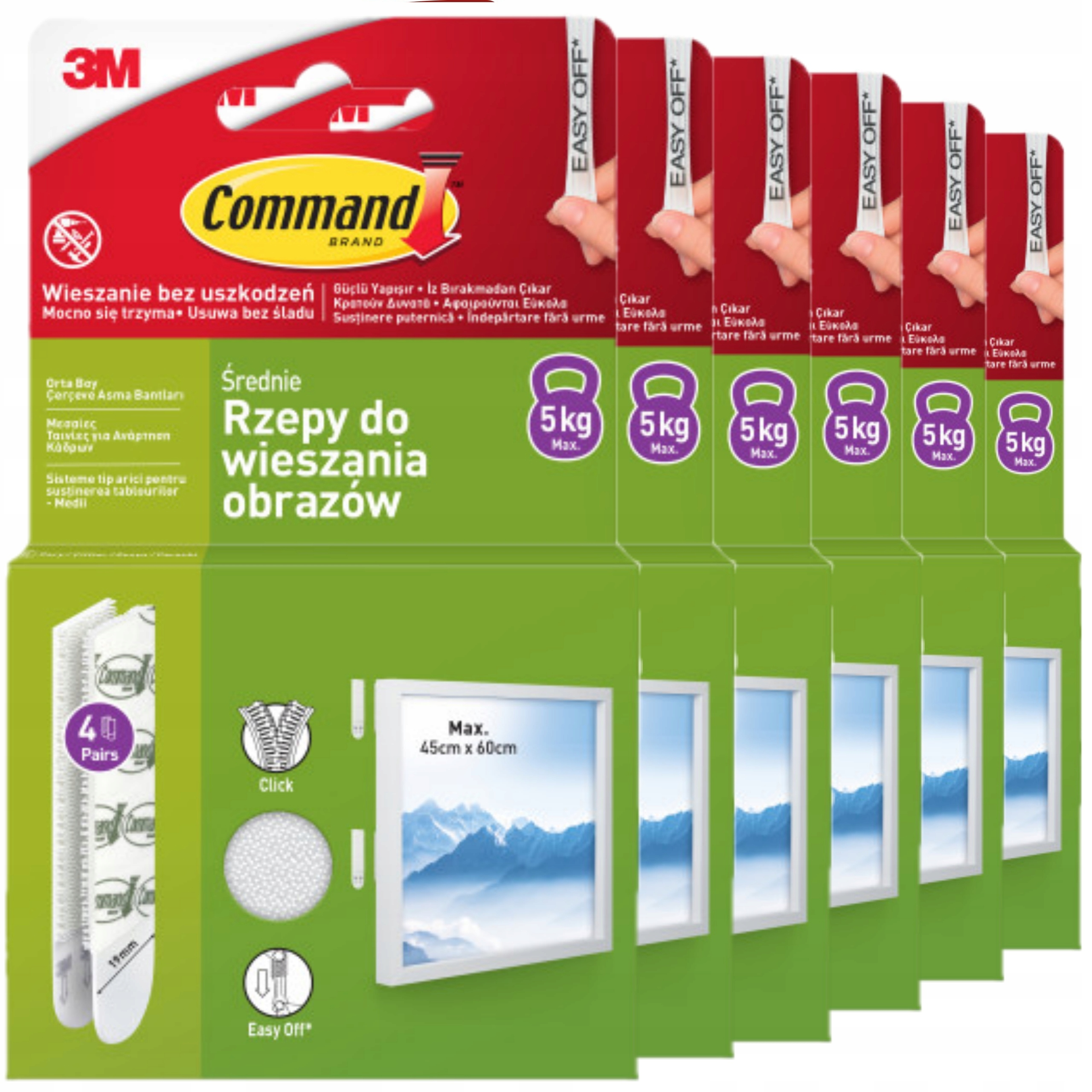 Samolepící Pásky Na Obrazy Command 48 Ks 24 Párů Bez Vrtání 5 Kg