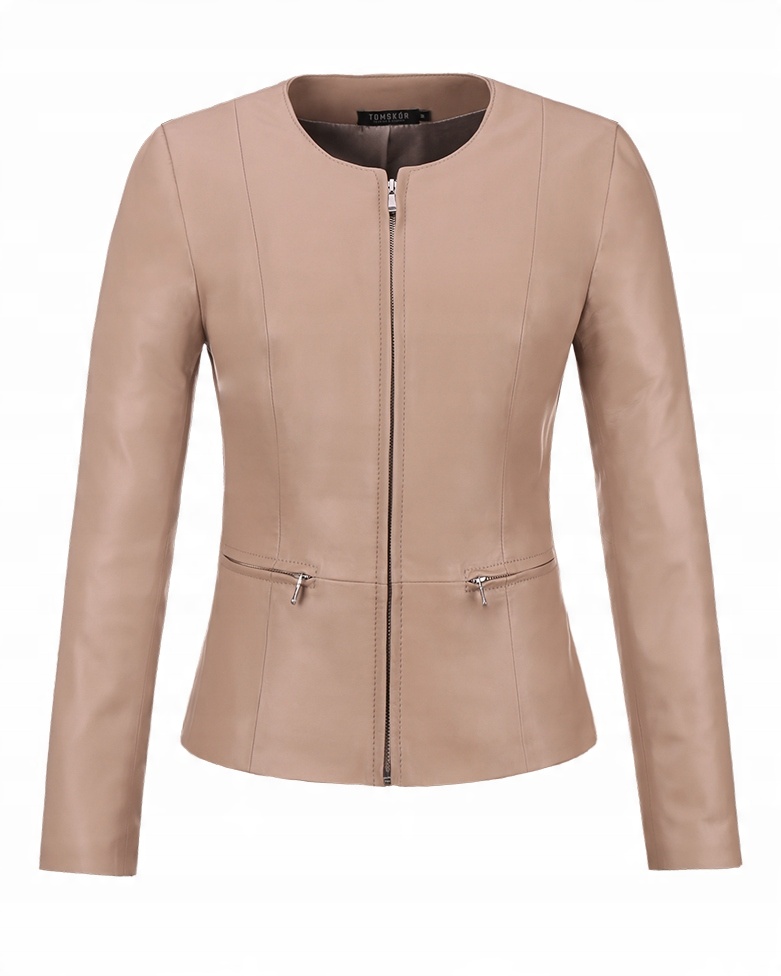 

Skórzana Chanelka Kurtka Damska Tola Latte XL/42