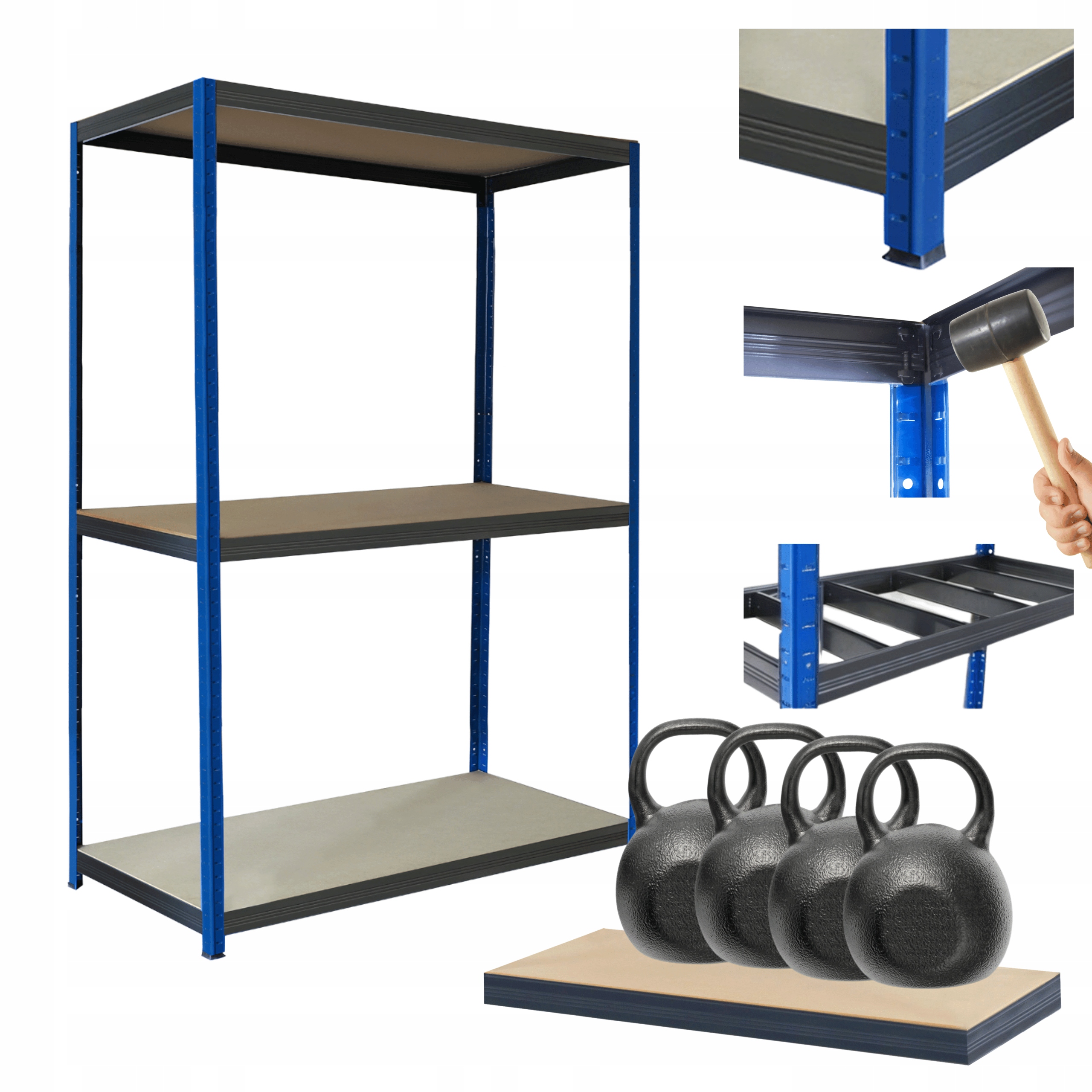 Kovový skladový regál a stojan Helios 90x110x60 cm 3Px400 kg