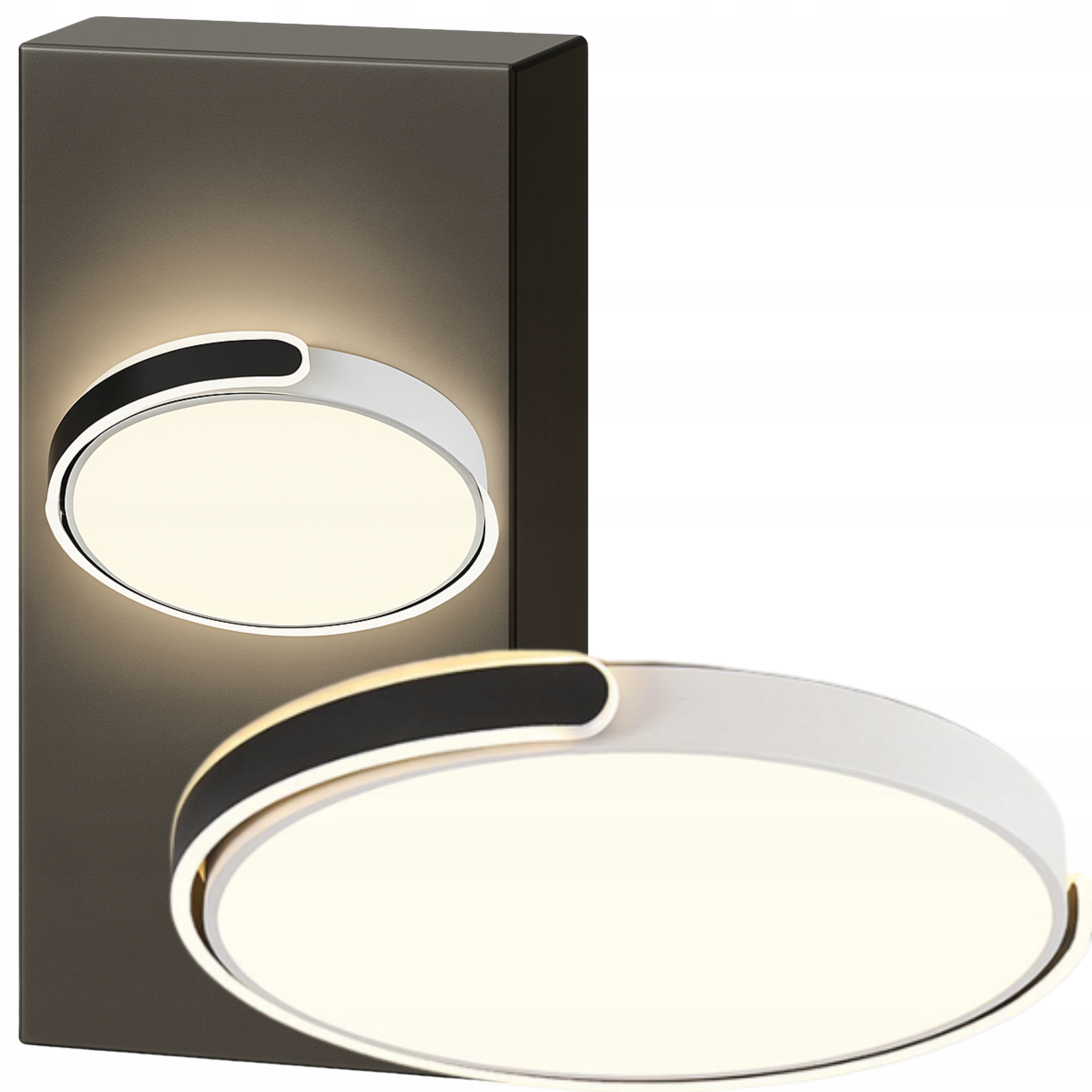 Nowoczesna Lampa Sufitowa Led Designerski Platfon 50CM B.neutralna Czarna