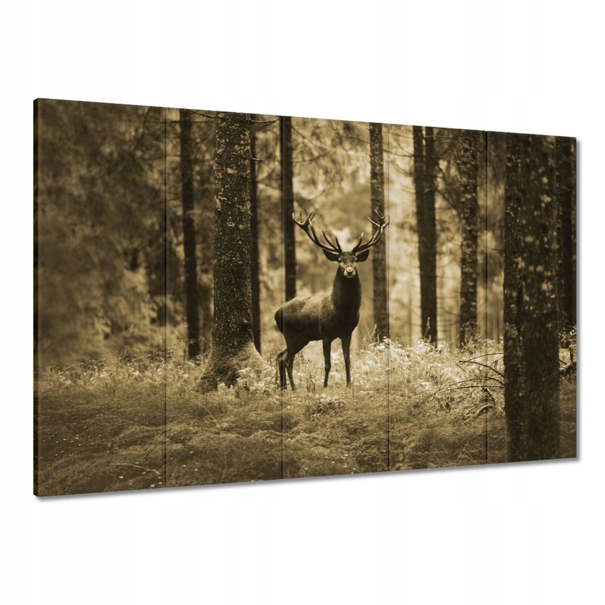 Obrazy 100x70 Jelen v lese Sepia