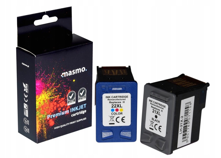 Sada inkoustů Masmo pro Hp 21 22 F2180 F2280 F4180 D1560 Hp Officejet 1415