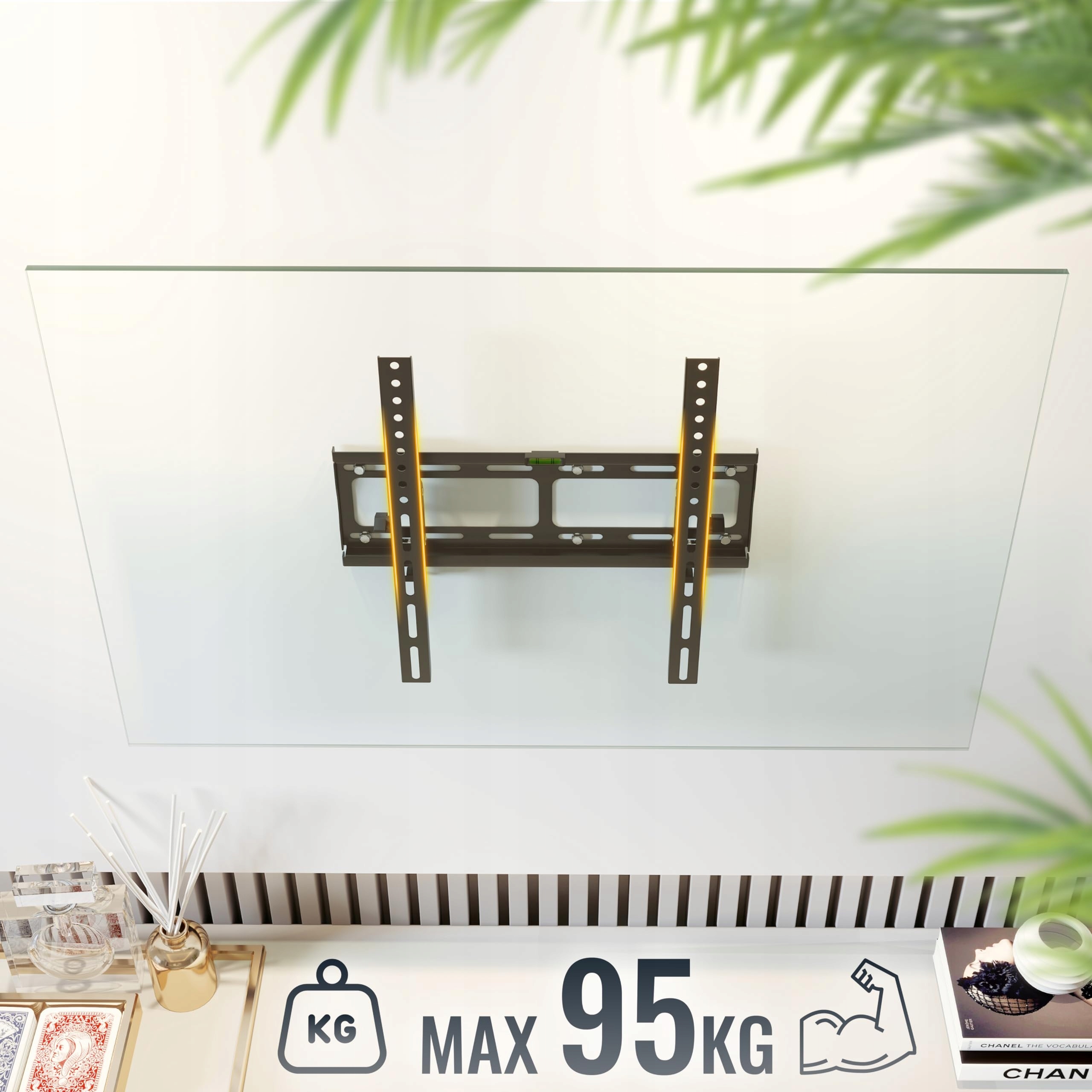 RICOO Uchwyt TV Ścienny Neigbar Ultra Slim 32-65 cali do 95Kg VESA 400x400 — miniatura 6