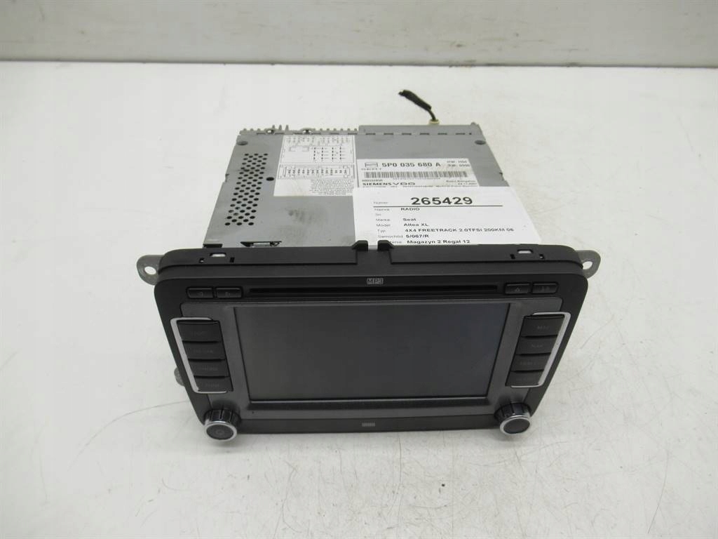 RADIO Seat Altea XL 06-09 5P0035680A Producent części OEM
