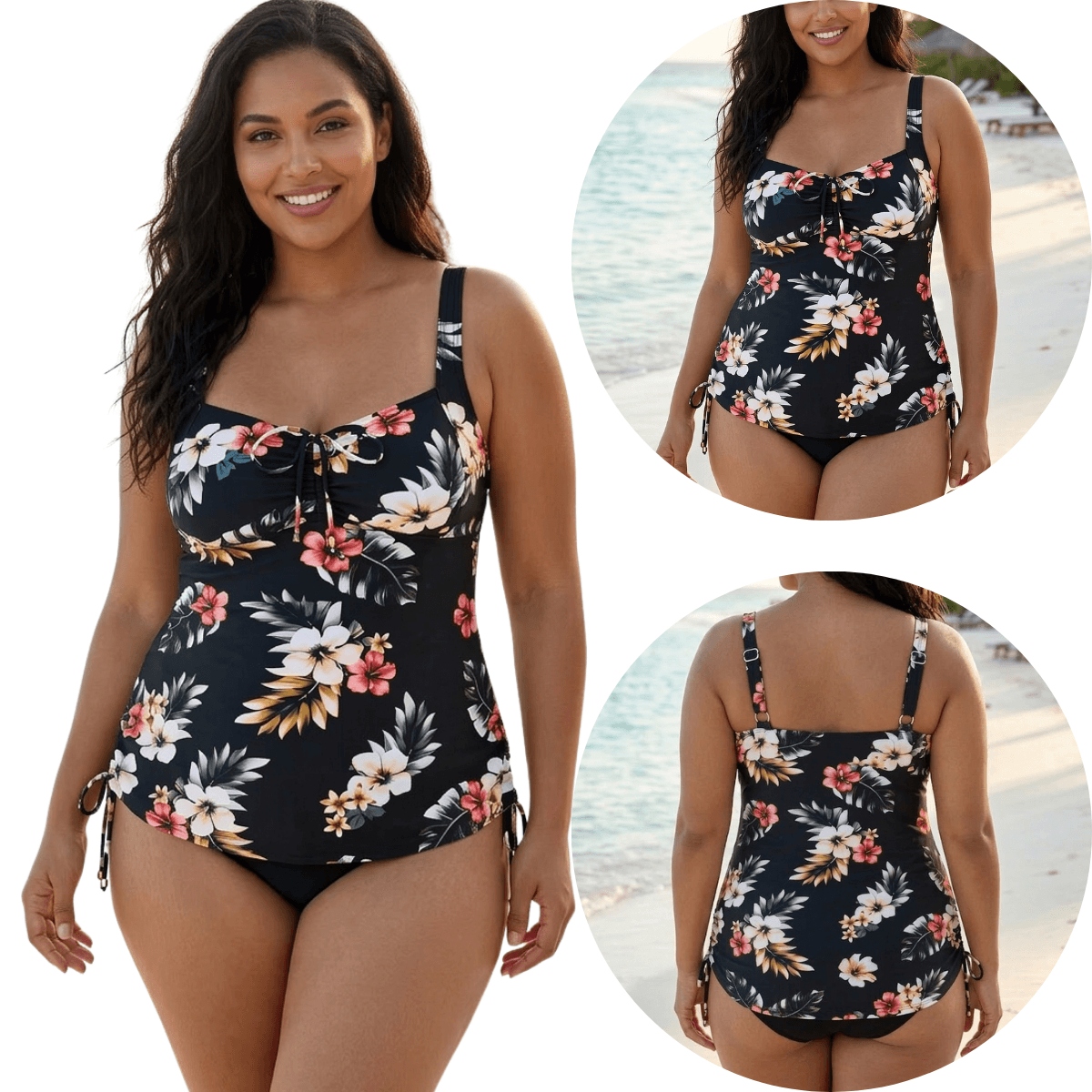 Dvoudílné plavky Tankini komplet Tričko kalhotky 29726 XXL