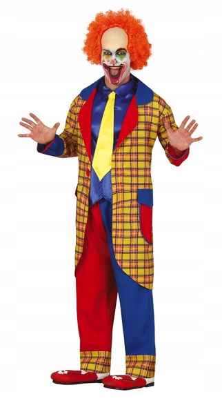 Kostým Klaun Klauna Červeno Modrý Horor M