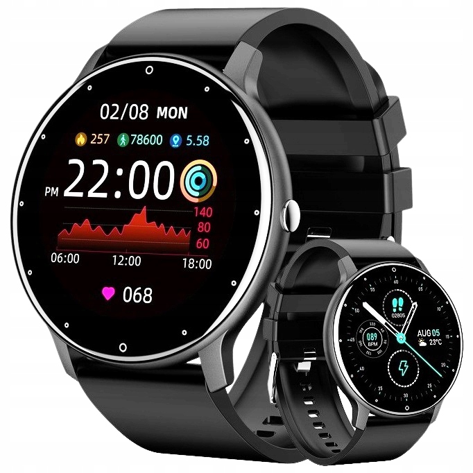 Pánské hodinky MK-Tech černé chytré hodinky pulzoměr mnoho funkcí