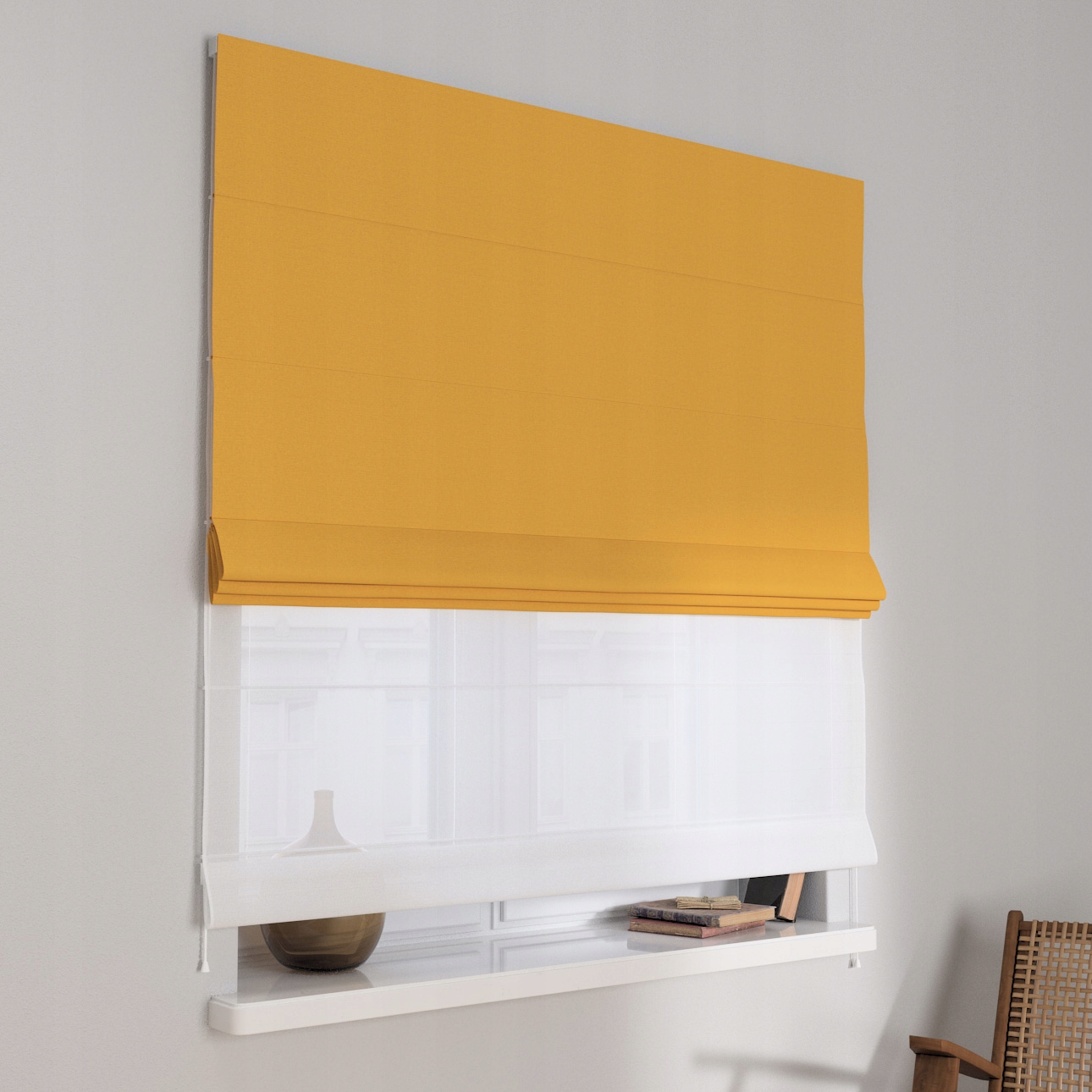 Hotová římská roleta Duo 130 x 170 cm oranžová