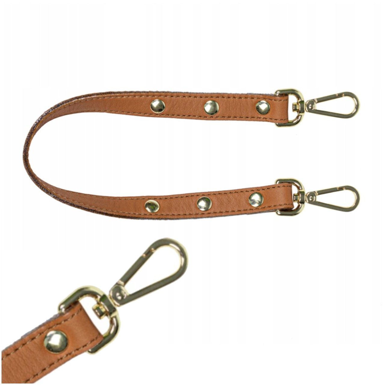 SKÓRZANY PASEK DO TOREBKI BRĄZOWY ZAPASOWA RĄCZKA SKÓRA NATURALNA