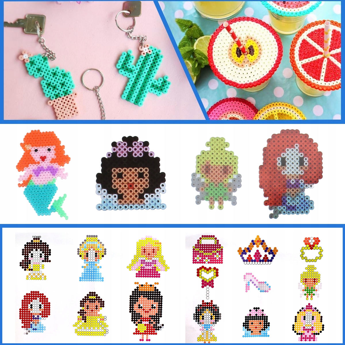 DUŻY ZESTAW KORALIKÓW DO PRASOWANIA KORALIKI WZORNIKI DLA DZIECI 3000 sztuk Płeć chłopcy dziewczynki