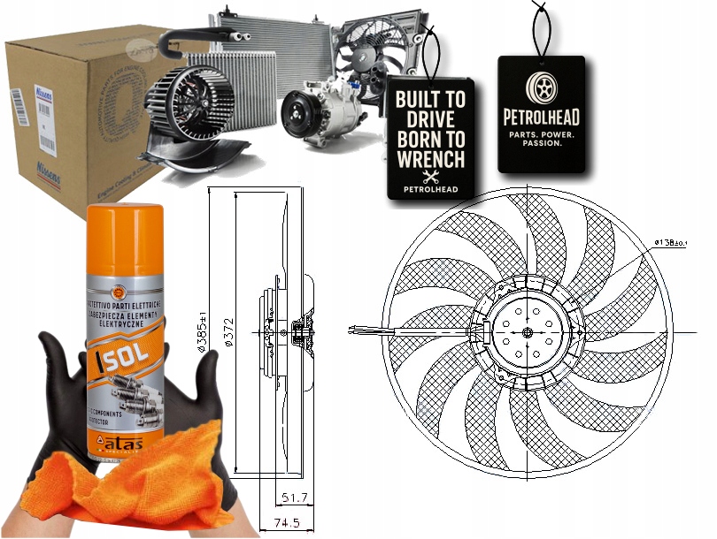 Ventilátor Chladiče Audi A4 A6 A6 Allroad Seat Ex #Petrolhead Pro+ Kit4