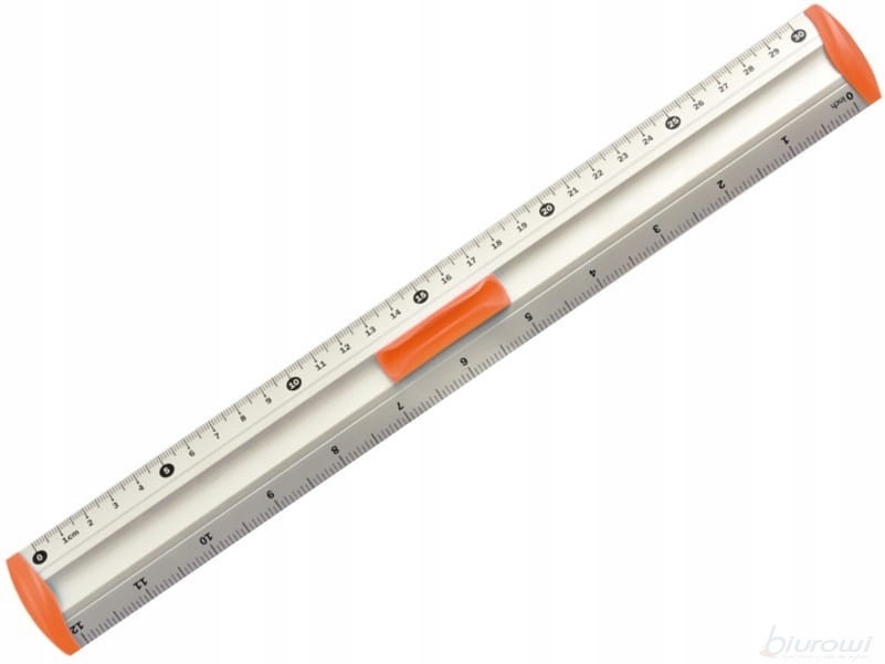 LINIJKA ALUMINIOWA - 30 cm POMARAŃCZOWA