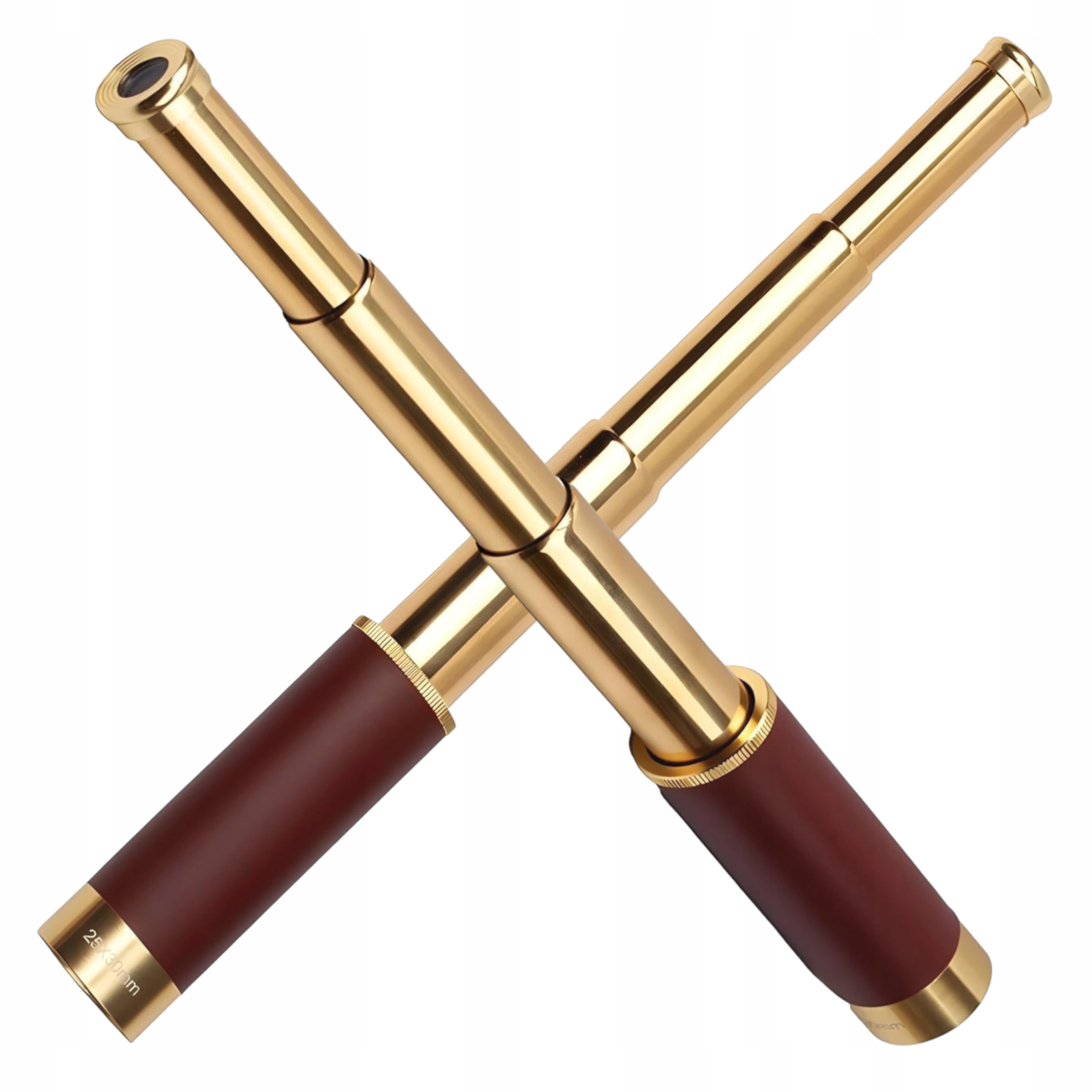 Zlatý Teleskopický Pozorovací Dalekohled S Mosazným Monokulárem, Zvětšení 25X