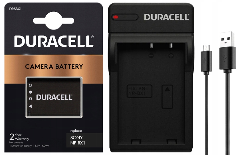 Zdjęcia - Akumulator do aparatu fotograficznego Duracell Bateria Aku.  NP-BX1 do Sony Dsc HX90 HX90V 1090MAH Ładowarka Usb 
