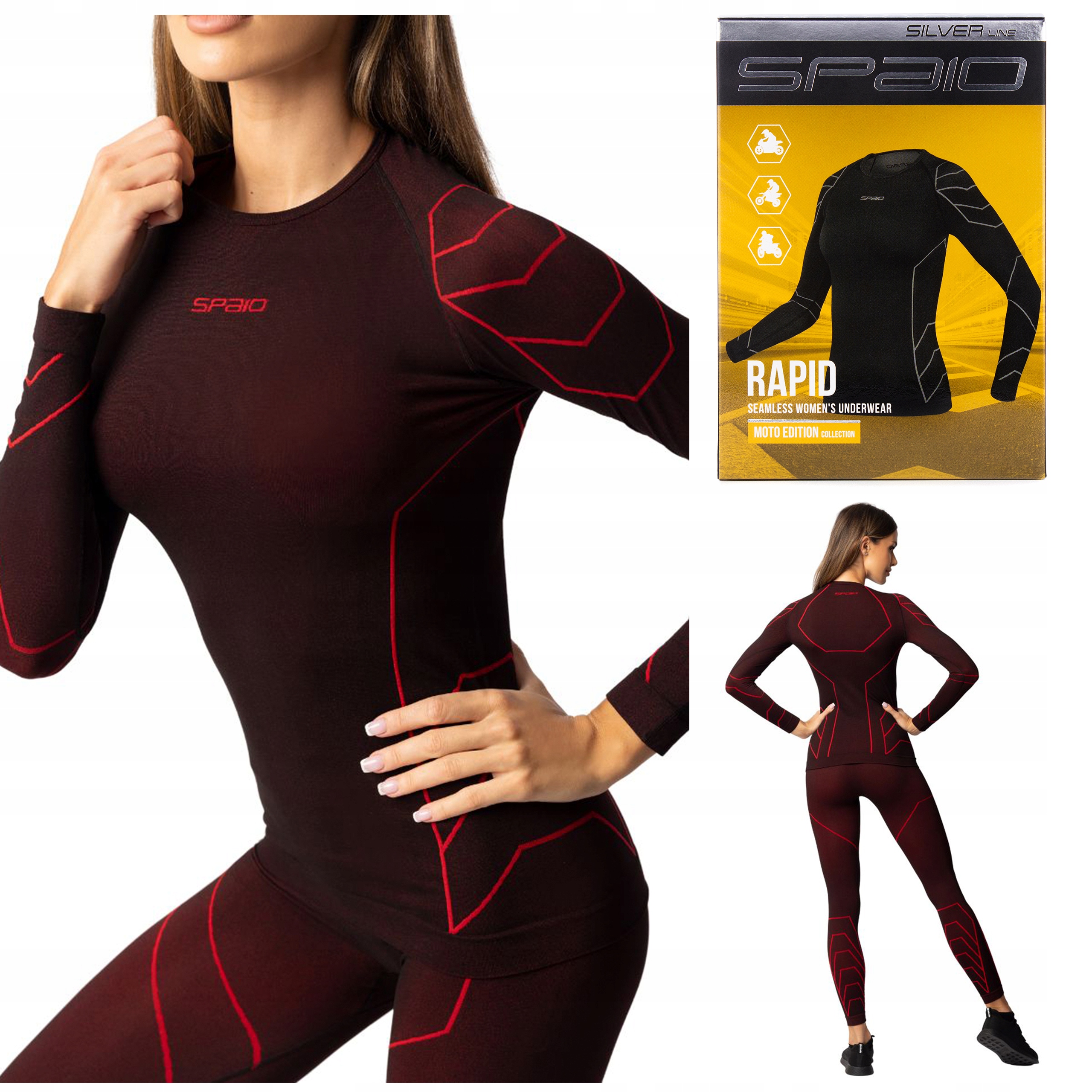 Bielizna termoaktywna motocyklowa SPAIO Rapid koszulka spodnie damska S Producent inny