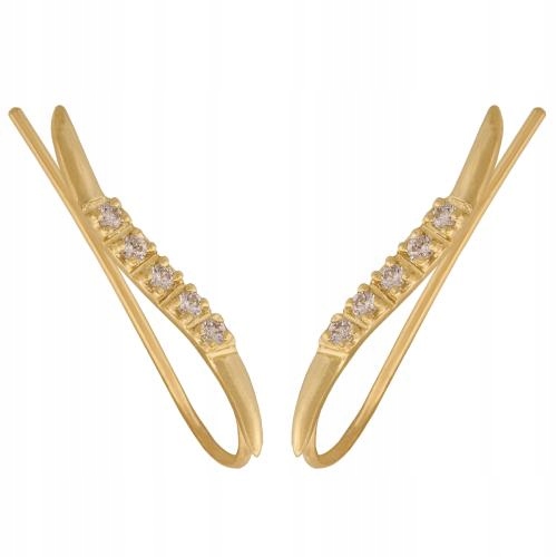 Dámské zlaté náušnice 585 s kubickou zirkonií, které upoutají pro ni , 14k