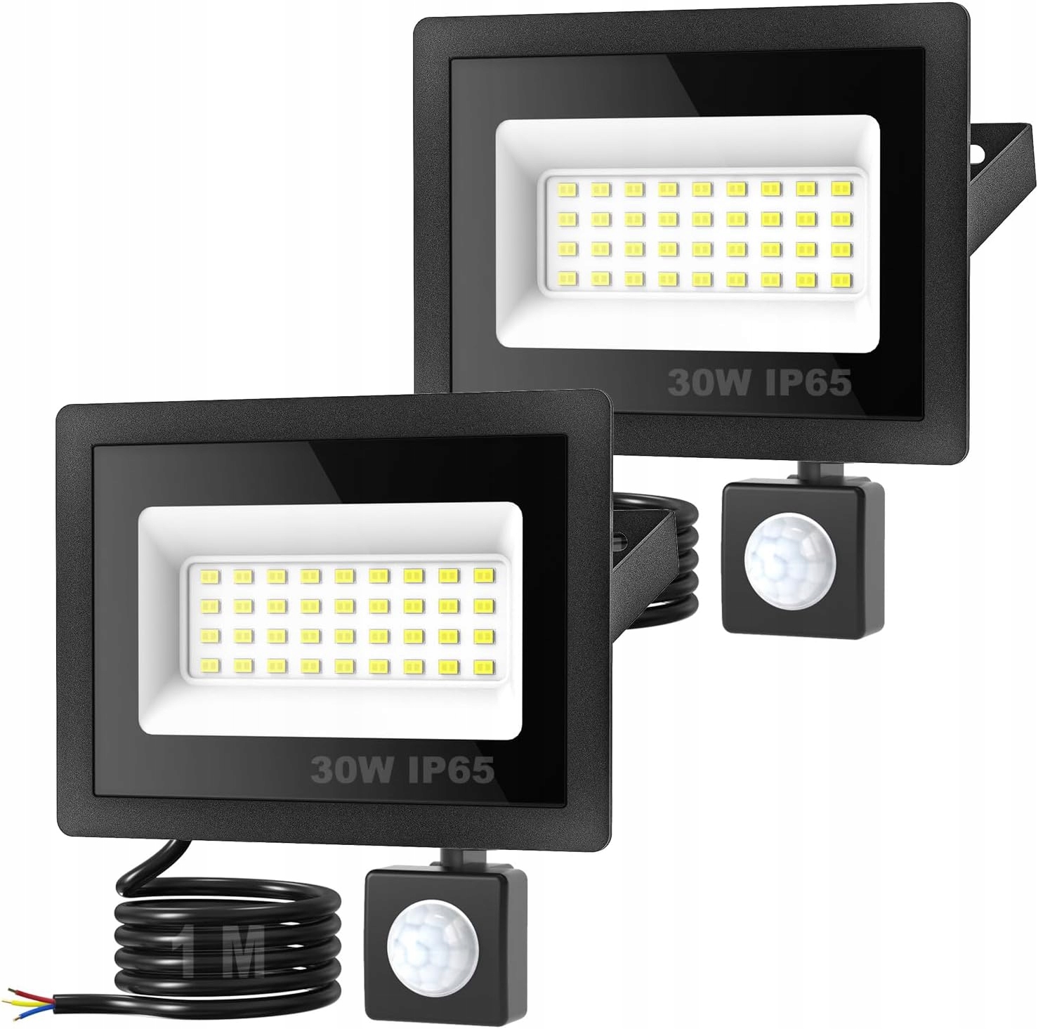 Led reflektor venkovní 30W senzor pohybu IP65 3000 lm 2 kusy