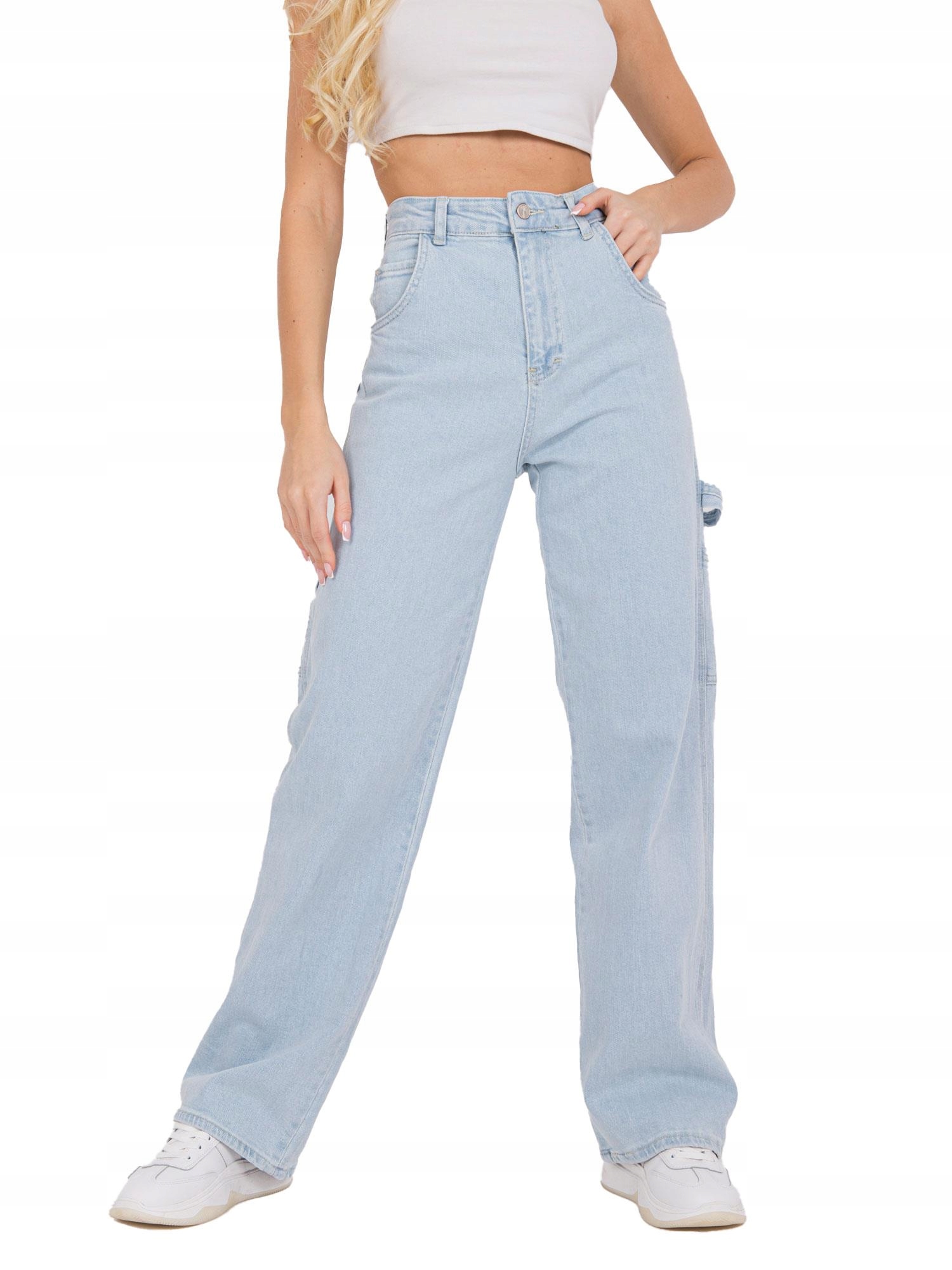 

Proste Jeansy damskie z wysokim stanem - 30