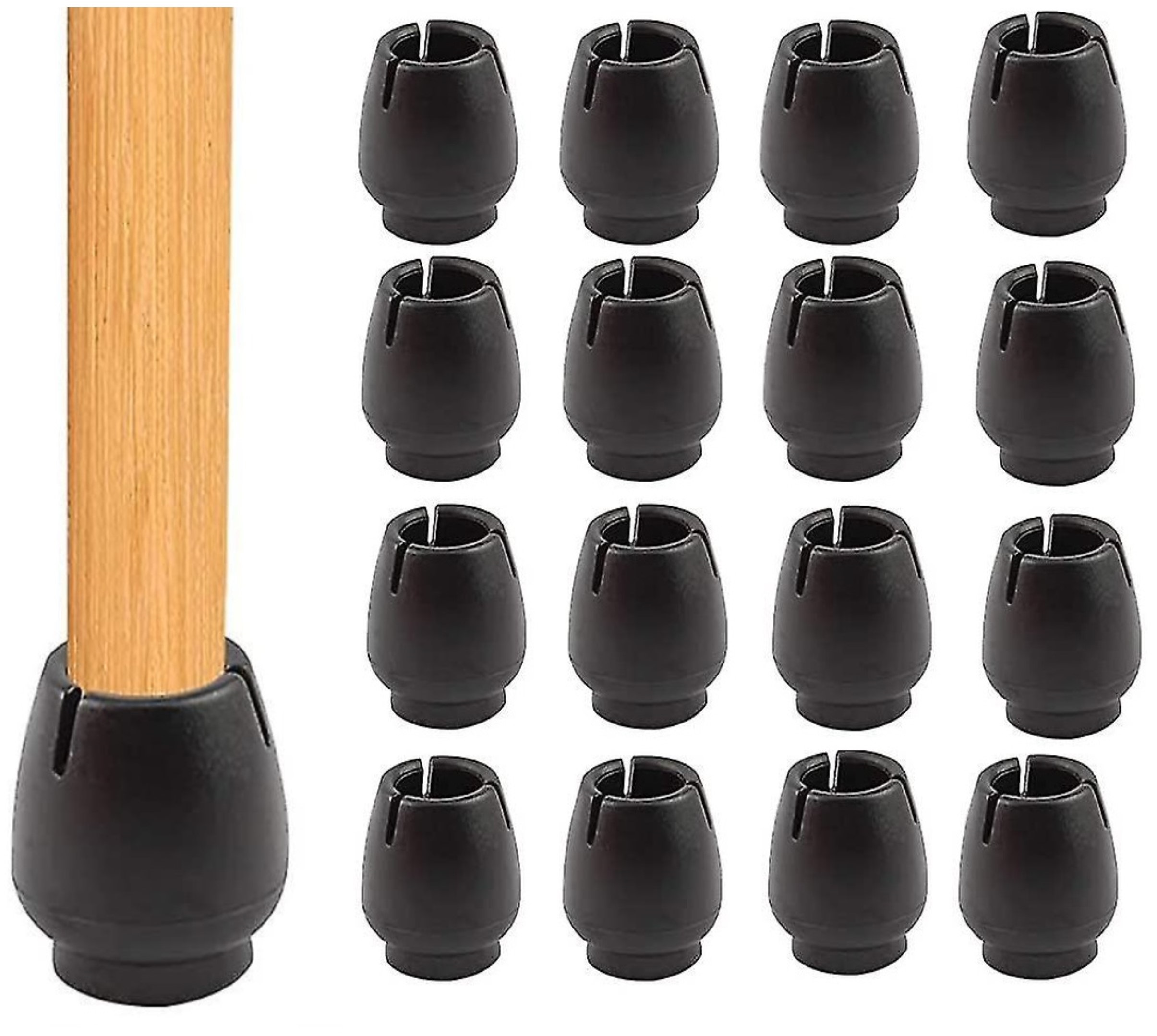 Ochranné Návleky S Plstí Plst Na Nohy Židle 12-16mm Černé 16 Ks