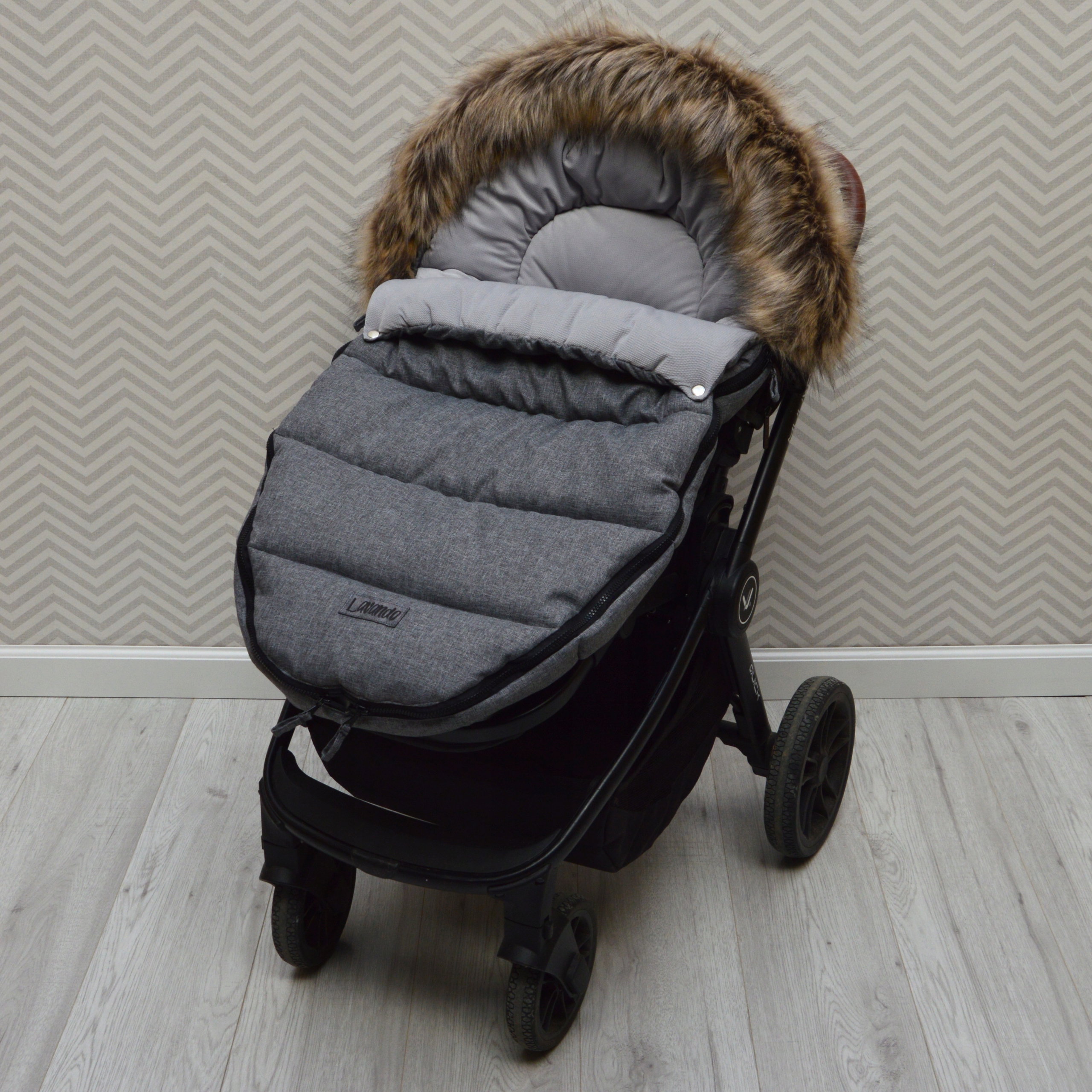 LAVANDO śpiworek śpiwór do wózka 95 cm futro UNI Długość 95 cm