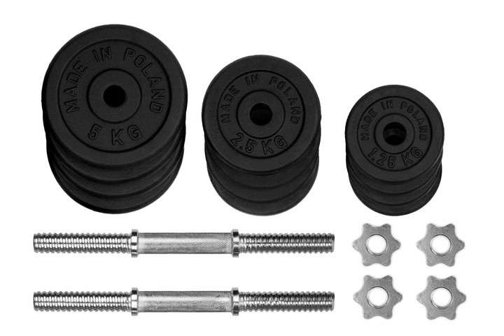 HANTLE ŻELIWNE 2x20 kg gryf Talerze zestaw 40kg EAN (GTIN) 6902938296606