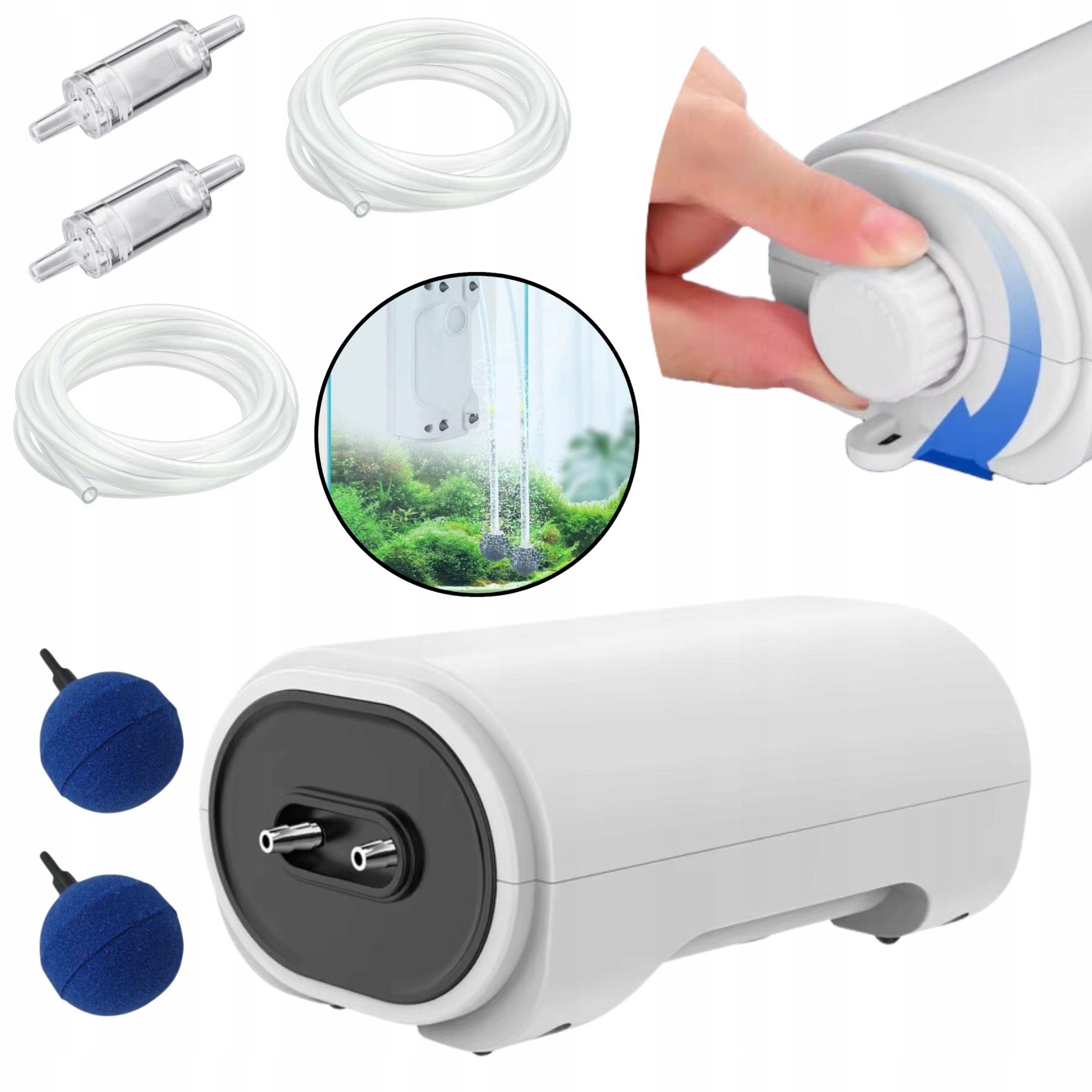 Levně Provzdušňovač Pro Akvárium 50-400 l 2 Výstupy 540/h 8 W Velmi Výkonný Set