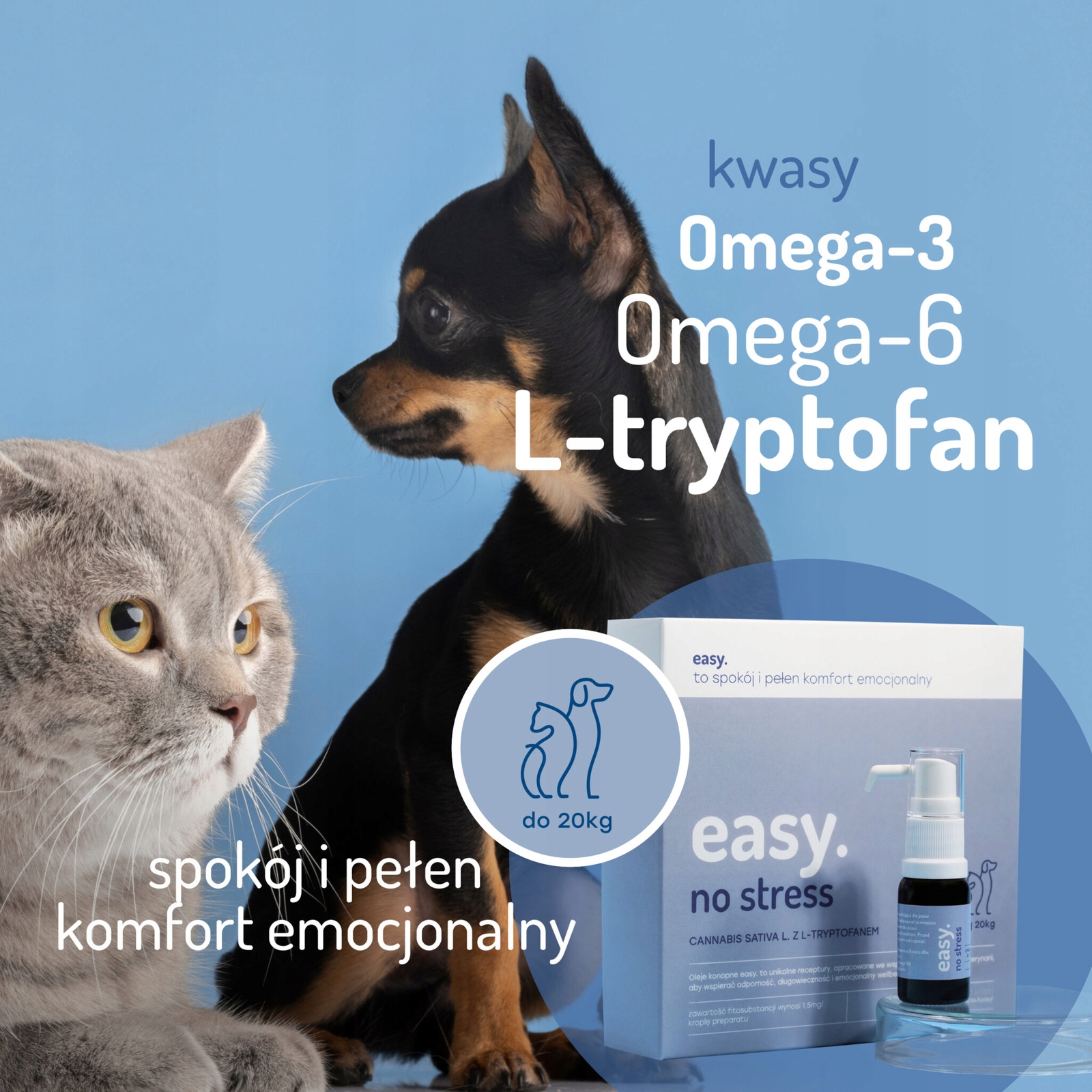 Easy. Konopný olej pro psy a kočky bez stresu nad 20 kg