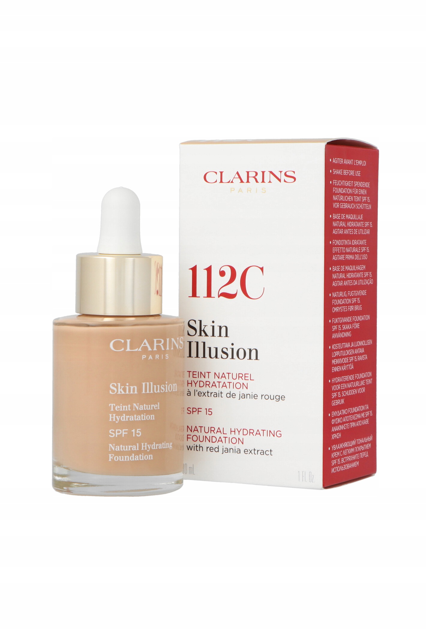 Clarins Skin Illusion Natural Hydrating Foundation SPF15 112 Amber 30ml
