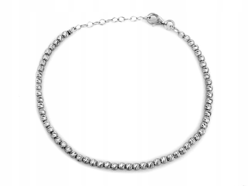 Stříbrný náramek 925 s frézovanými Kuličkami, lesklý jako dárek r20