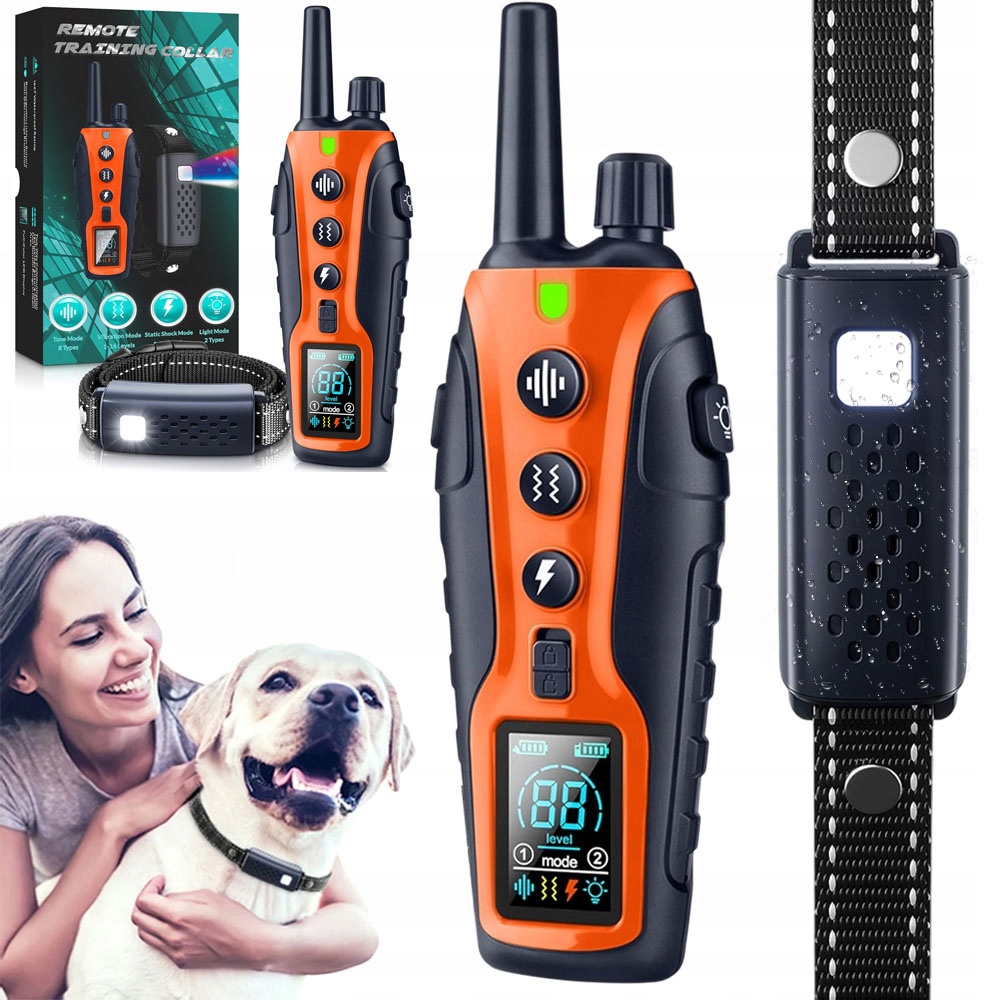 Elektrický Výcvikový Vodotěsný Obojek Pro Velké Psy S Dosahem 1000 M