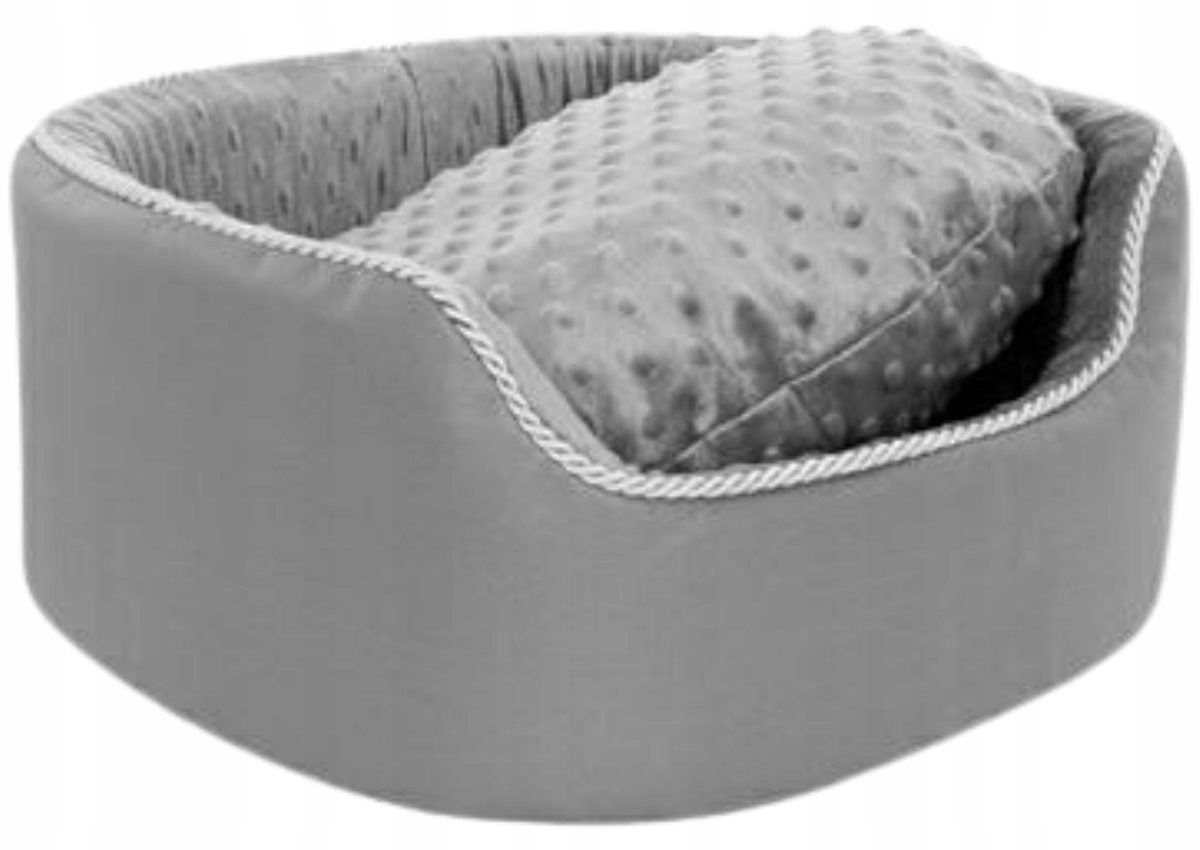 Levně Bimbay Pohovka Pelíšek pro psa s ozdobným provázkem č. 47x20 cm šedá