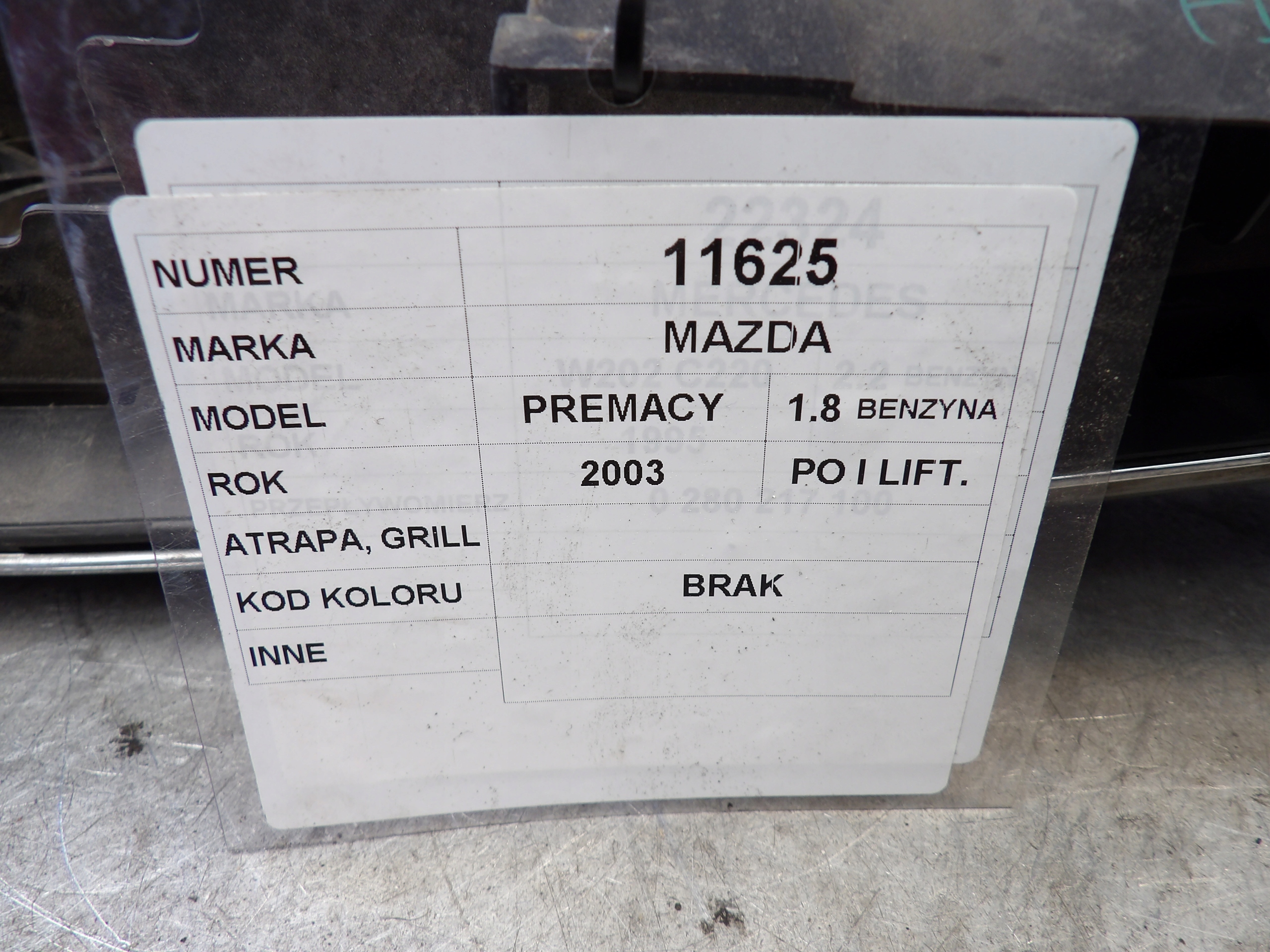 Mazda Premacy Grille/masque, Grille
