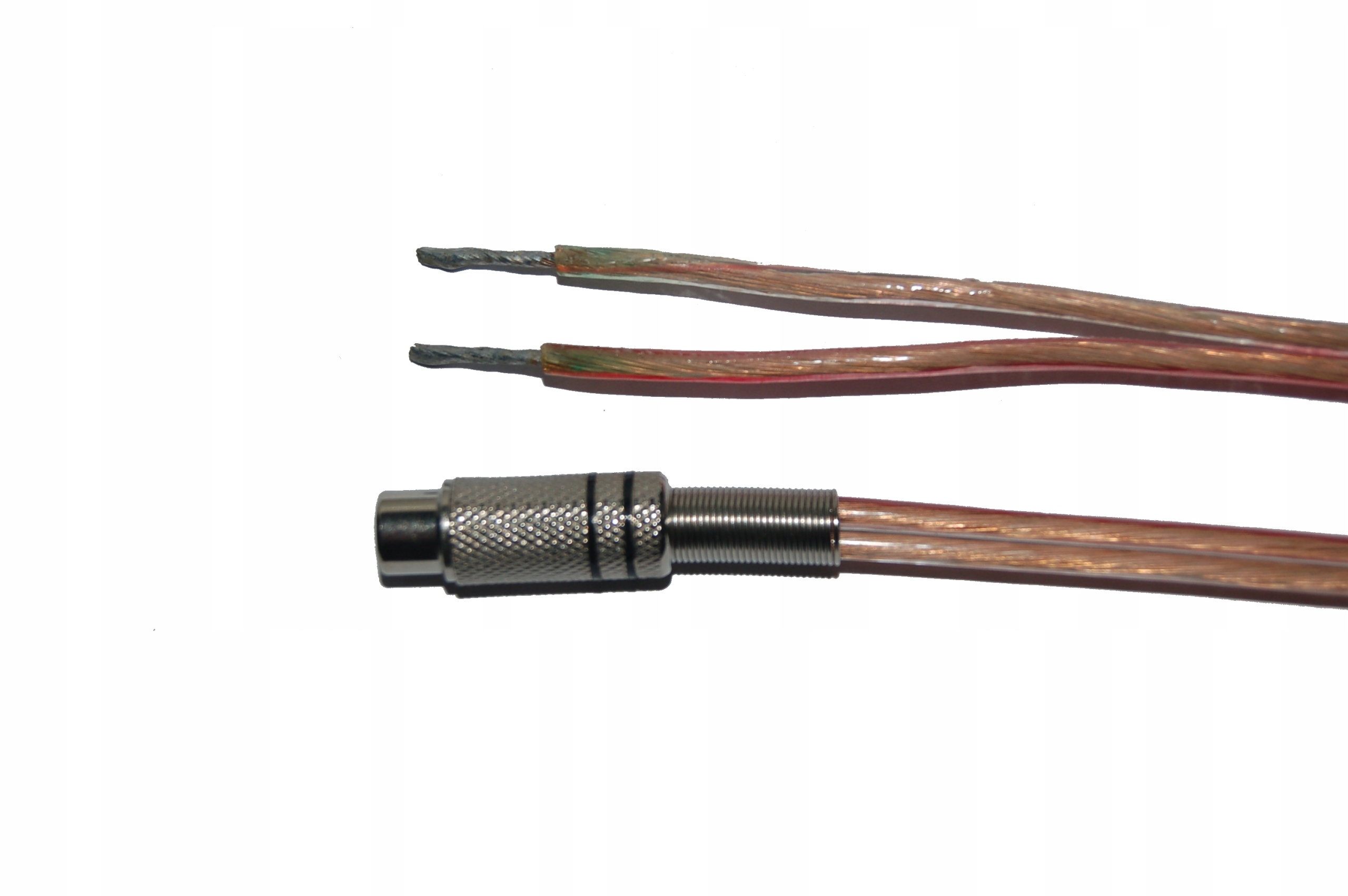 Kabel głośnikowy gniazdo Rca 0, grubość p. 2x1,5mm, transparent Cu, 4m
