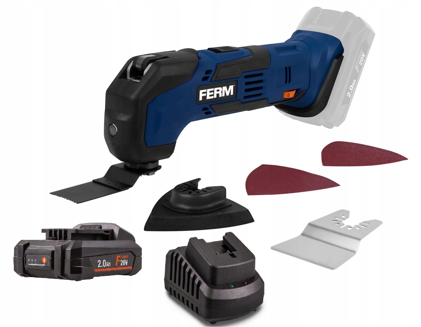Narzędzie Wielofunkcyjne Ferm Oscylacyjne 20V 5000-18000 Min Oscylacja +aku