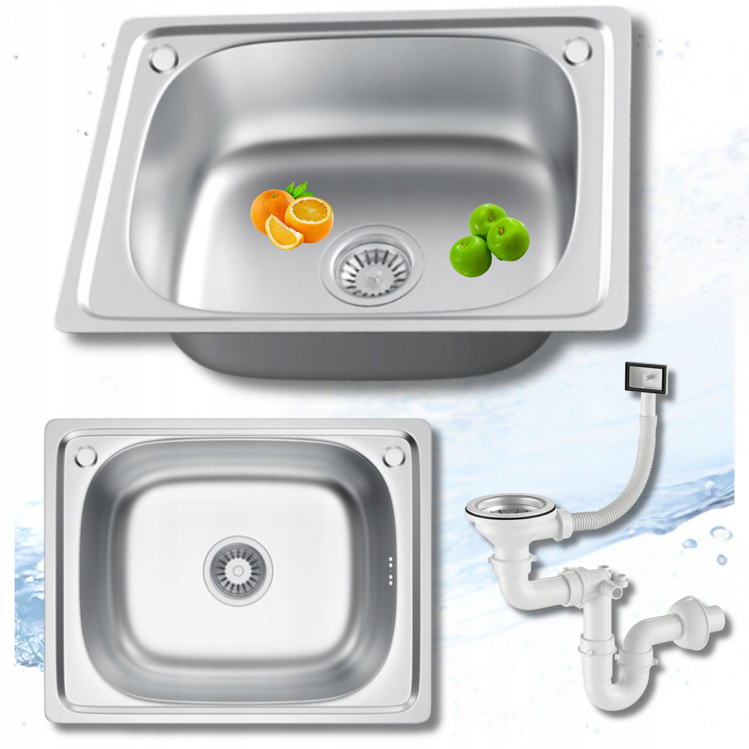 Zlew Kuchenny Zlewozmywak Stalowy Inox 50x40 Jednokomorowy Wpuszczany Blat