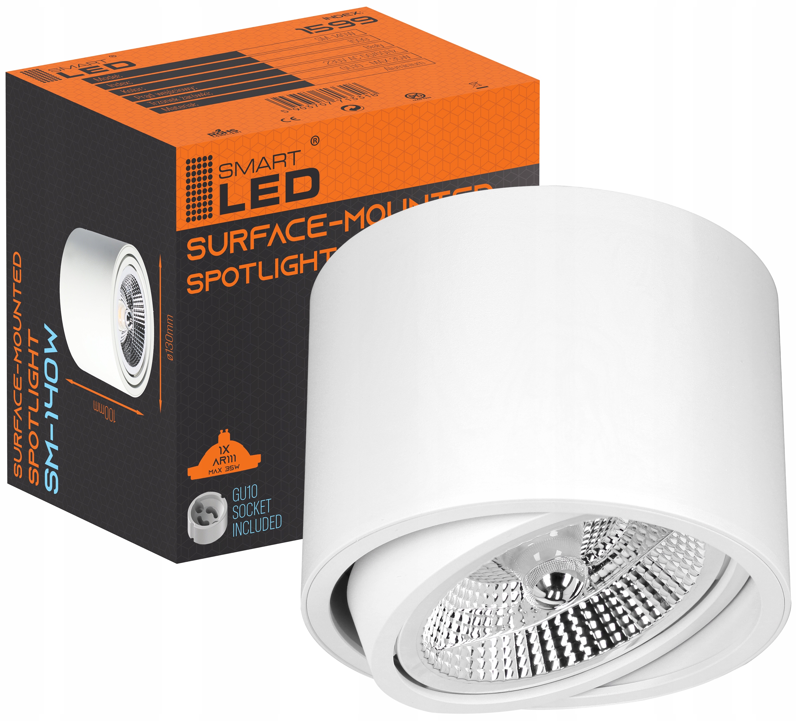 

Oprawa Natynkowa AR111 Tuba Led Ruchoma GU10
