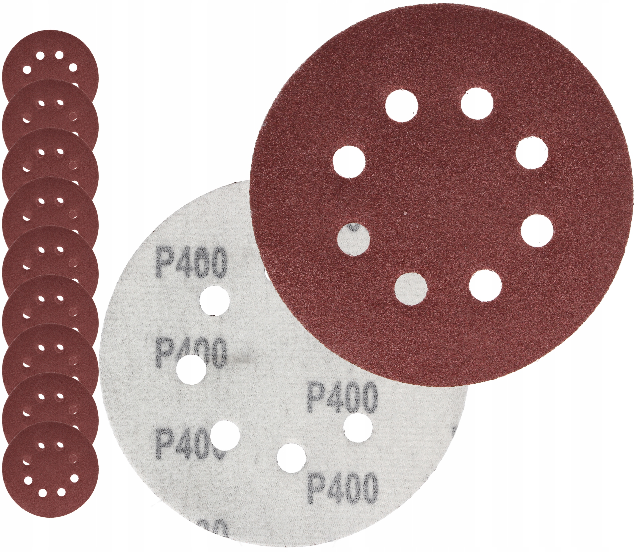 Papier Ścierny Na Rzep 125 Szlifierki Oscylacyjnej Krążki Otwory P400 x10