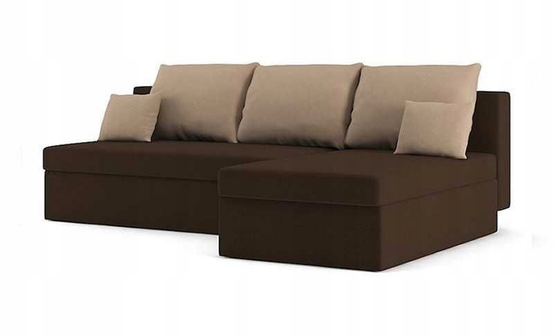 NAROŻNIK Z FUNKCJĄ SPANIA PRAWY brąz, cappucino