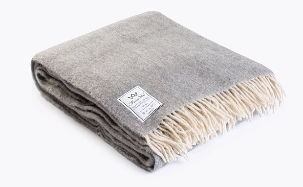 Merino Wool throw Prírodná vlnená deka na posteľ 155/200 cm