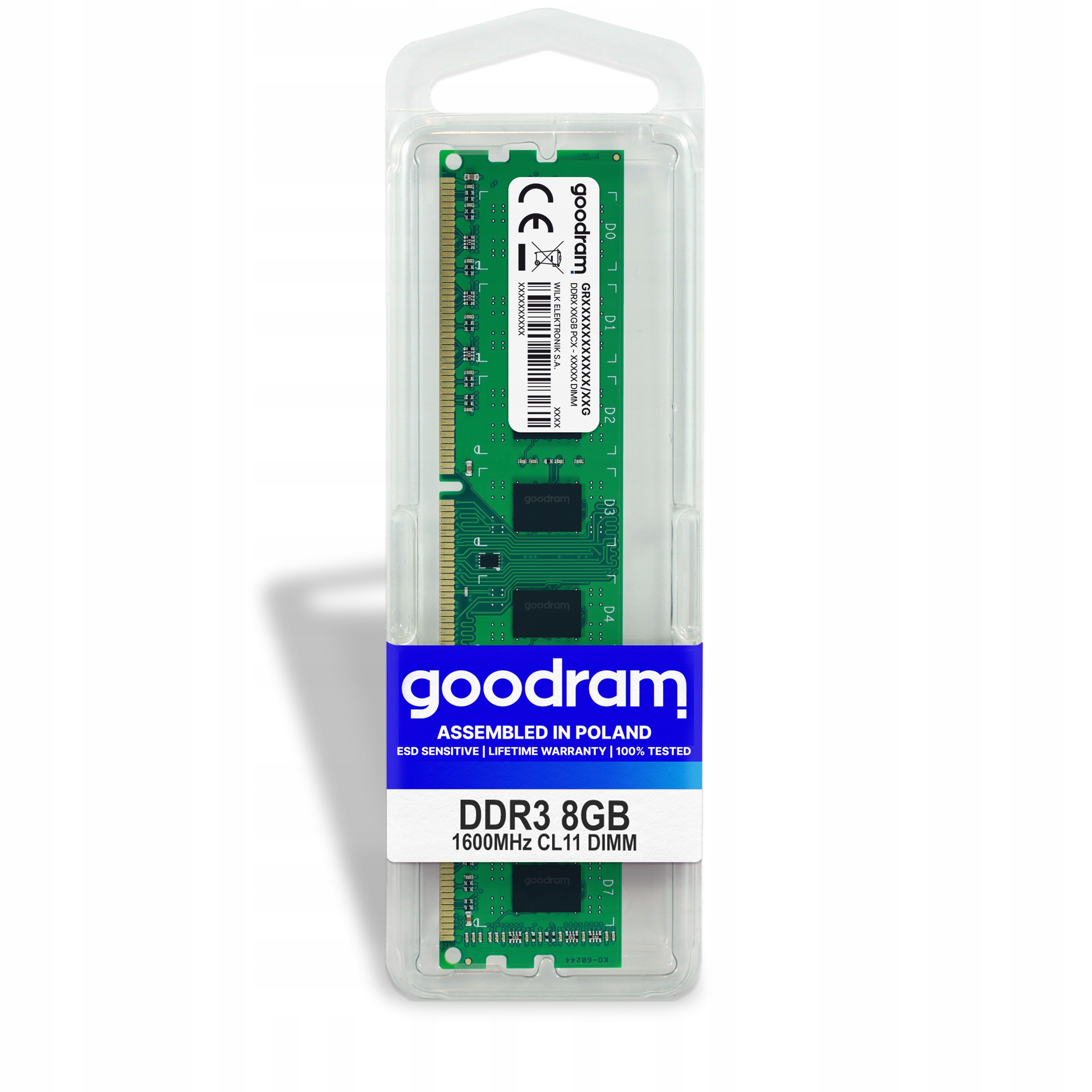 

Pamięć Ram DDR3 Goodram 8GB 1600MHz CL11 DIMM