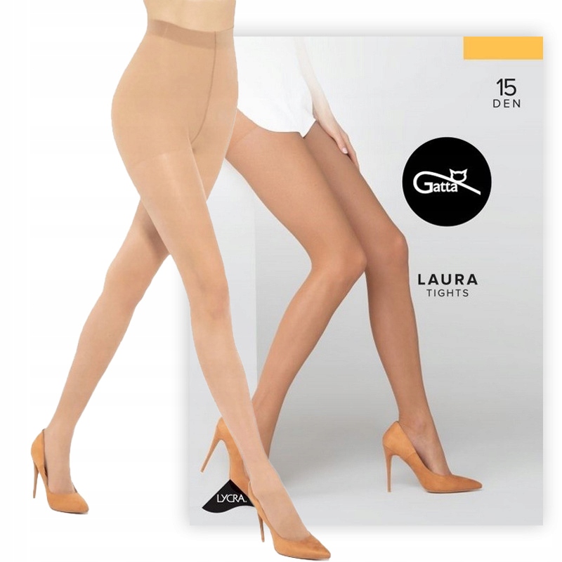 Punčocháče Gatta Laura Hladké 15 Den Latte/béžová Velikost 5-XL
